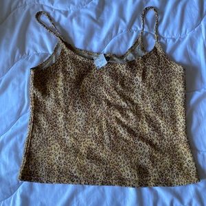 Cheetah Print Cropped Tank Top